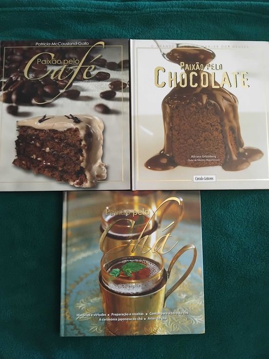 3 Livros para o Lar: 1-Paixão pelo Café 2-Paixão pelo Chocolate 3-Paixão pelo Chá