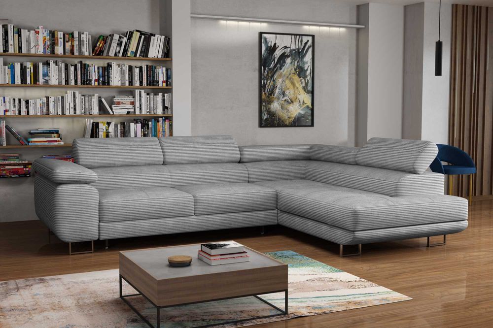 Narożnik Rio. Rogówka. Regulowane zagłówki. Sztruks! Szybka dostawa!