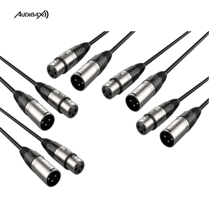 Pack 5 Cabos XLR macho - XLR fêmea 3 M