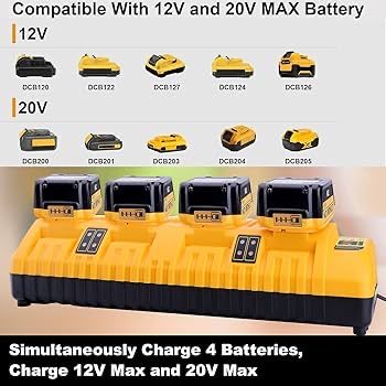 Stacja ładująca do dewalt zamiennik dcb104 12v 20v 180w