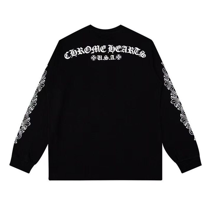 Хром хартс лонгслів Chrome Hearts Horseshoe Floral Thermal чорний лонгслив кофта футболка