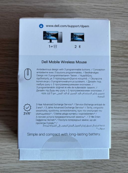 Rato Wireless + Bluetooth 1600DPI Dell MS3320W-BLK