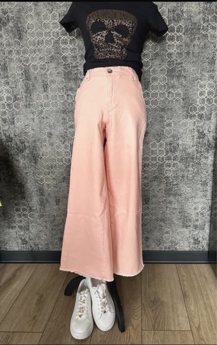 Rainbow mega jeansy szwedy r S szeroka nogawka