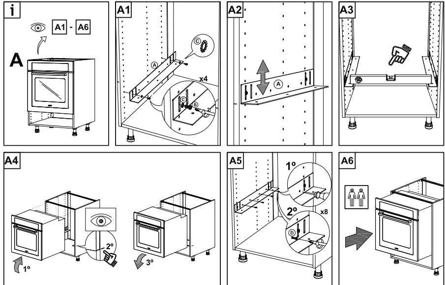 Kit de suporte para forno de 51,2x6,2x5,2 cm Finsa - novo em pacote