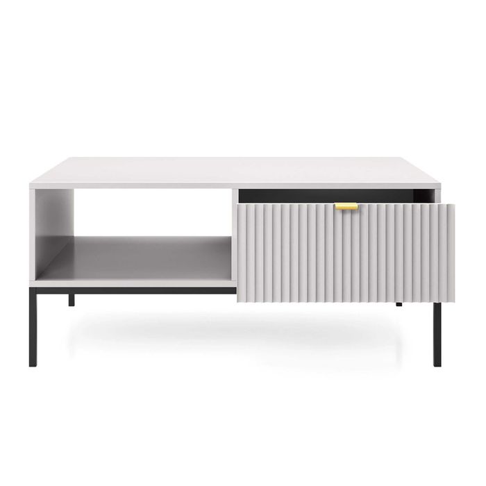 Ława / Stolik kawowy 104 cm Crow L104 / Szary + czarny stelaż