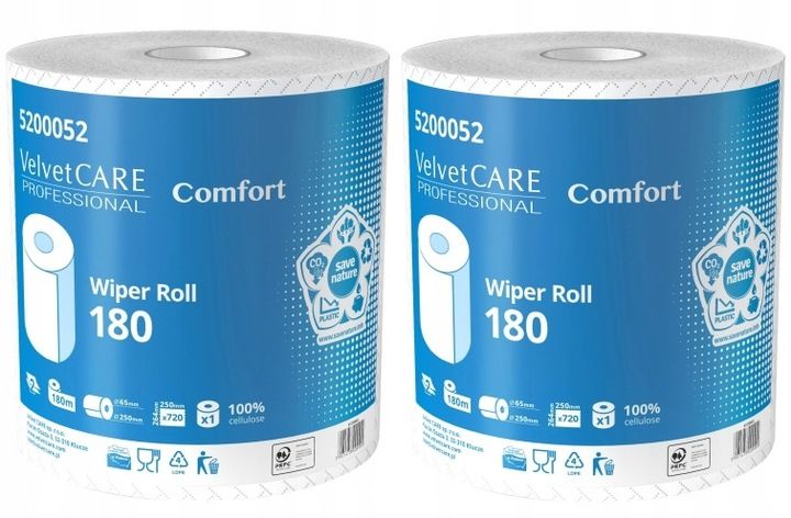 czyściwo przemysłowe velvet professional białe 2w 720 listków 180m 2x rolki