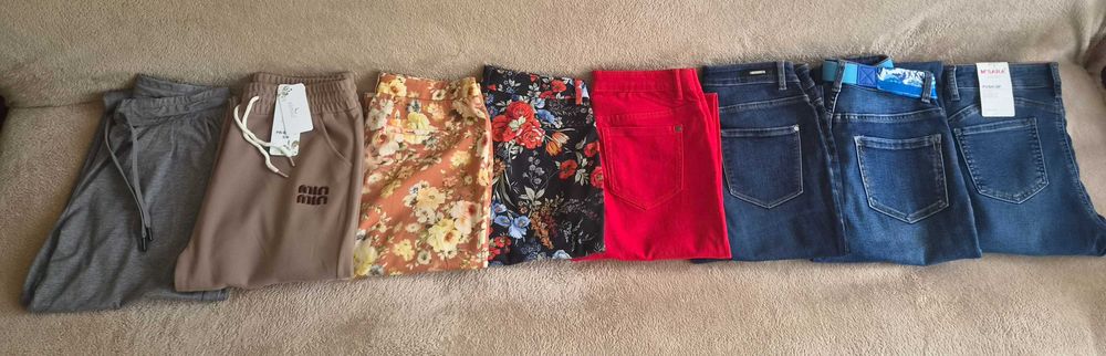 Spodnie damskie - 8 szt., rozm. 34-36 (XS-S), Nowe i db