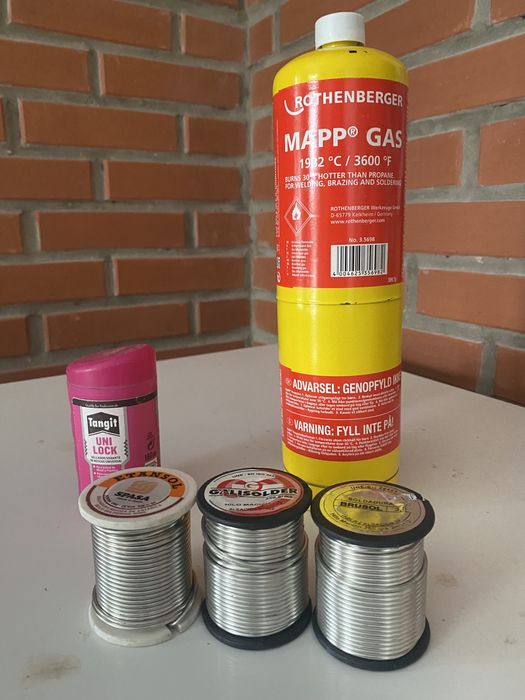 Припой для пайки міддю,флюс,газові балони MAPP