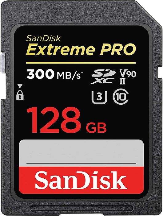 Cartão SD - SanDisk 128GB SDXC Extreme Pro V90 UHS-II 300 MB/S