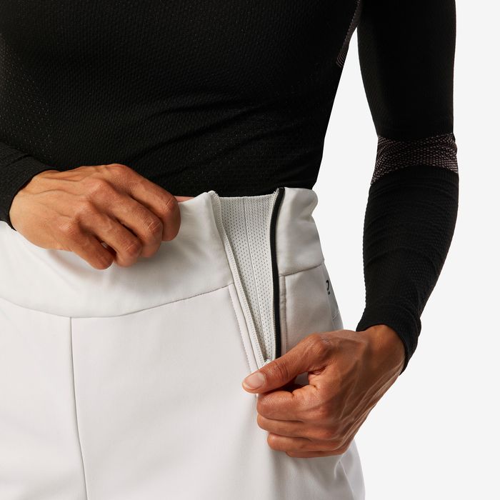 Calças de ski quentes e justas mulher, 500 bege