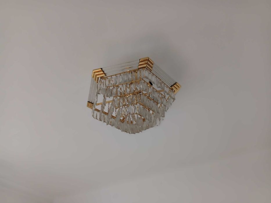 Candeeiro Vintage de teto com pedras cristalinas
