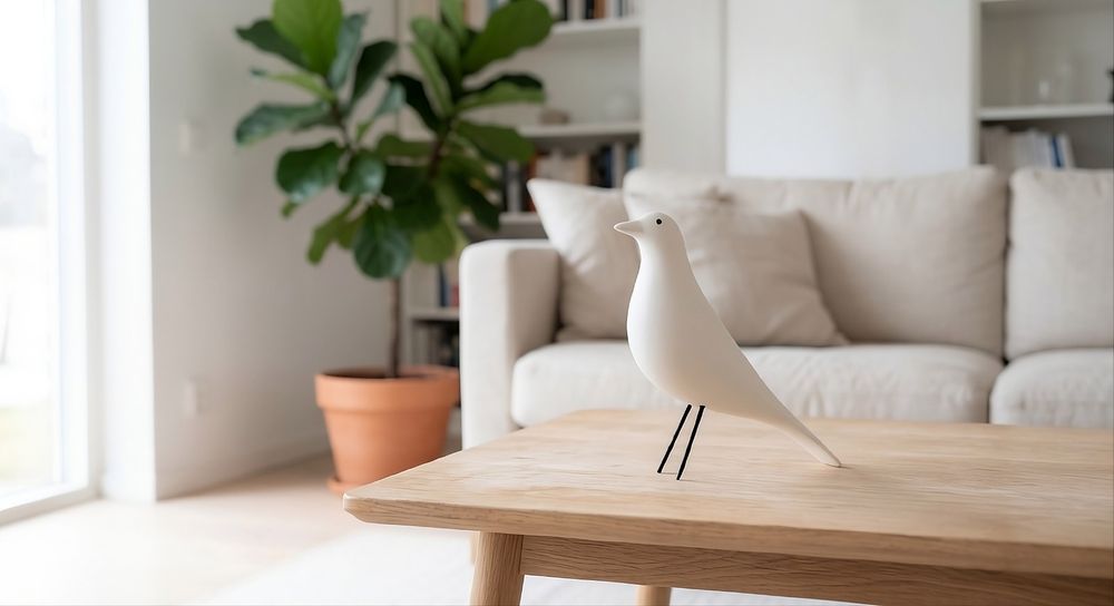 Eames house bird - Matte White - Minimalist Animal, 3D Printed Version Home Decor