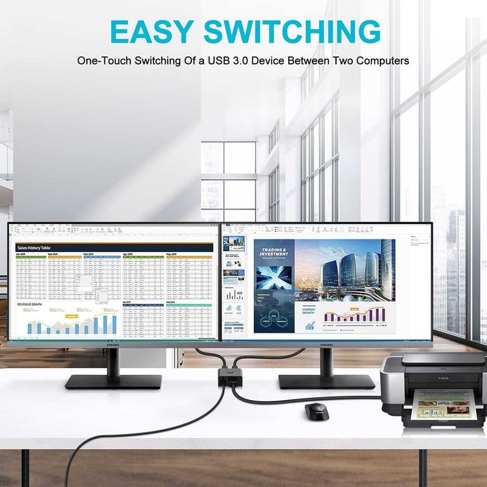 SGEYR USB 3.0 Switch Selector, USB Switch 2 in 1 Output PRZEŁĄCZNIK