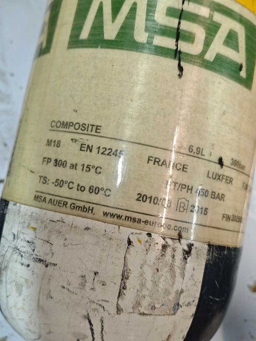 Butla kompozytowa 6,8l MSA z zaworem i przetoczką PCP