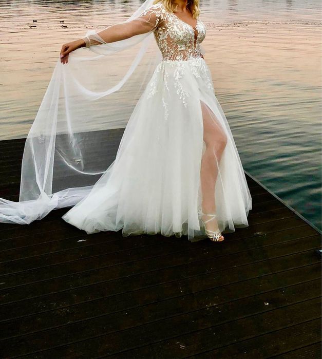 Suknia ślubna śmietankowa