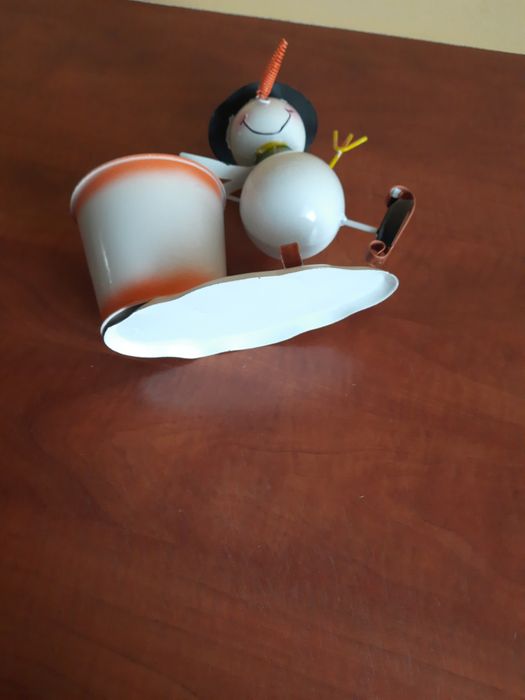 doniczka z bawłankiem, ozdoba z metalu, Boże Narodzenie