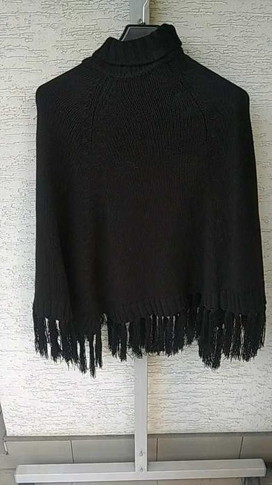 Czarne Ponczo M/L