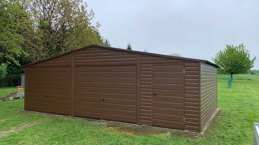 Garaże blaszane drewnopodobne, PREMIUM, każdy wymiar, cała Polska