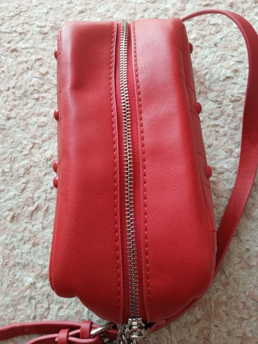 Parfois Torebka na ramię mała Kopertówka brązowa w kropki 20 x 9 x 13