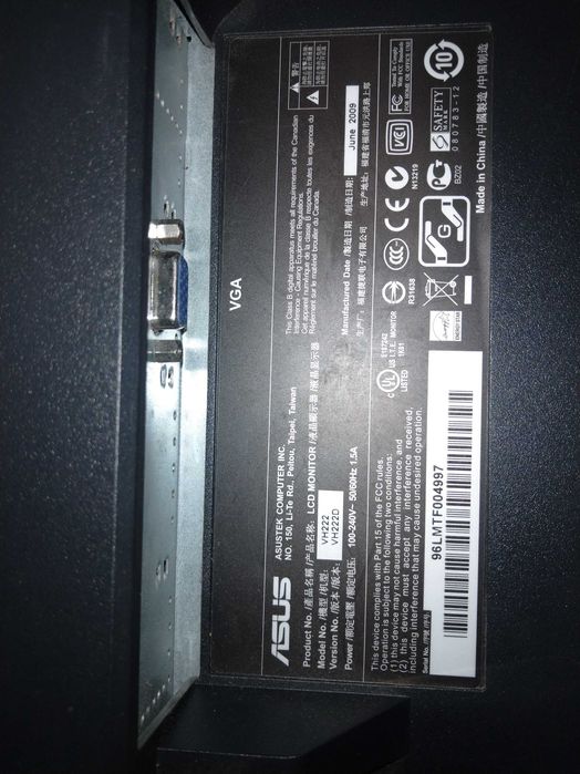 Monitor flatron LG e1942  Asus VH222