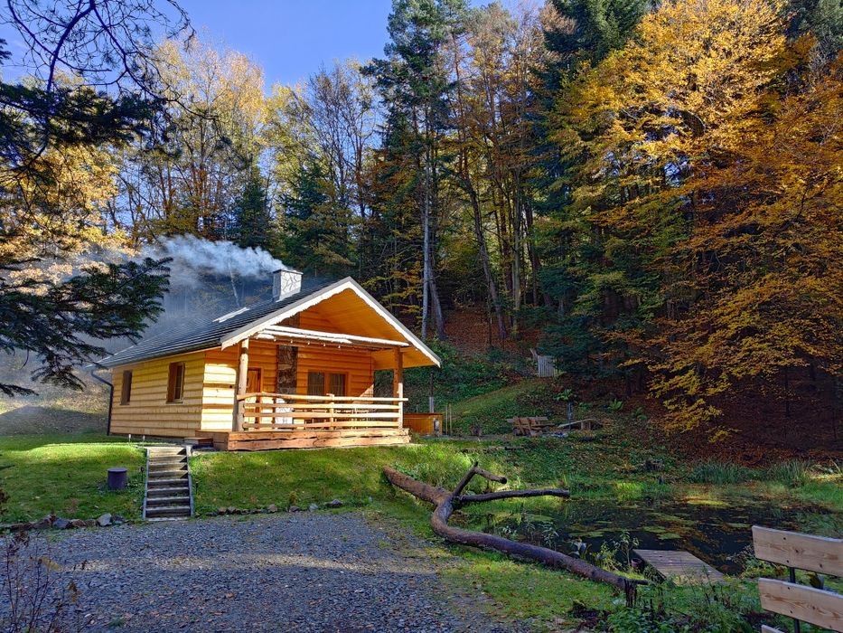 Domek w Bieszczadach z gorącą beczką  (maks. 6 osób)