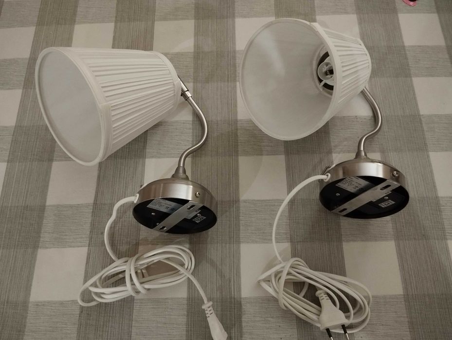 Candeeiro de parede, niquelado/branco Arstid IKEA *** NOVO ***