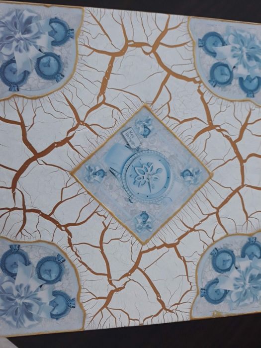 Caixa em madeira pintada para 8 relógios, nova