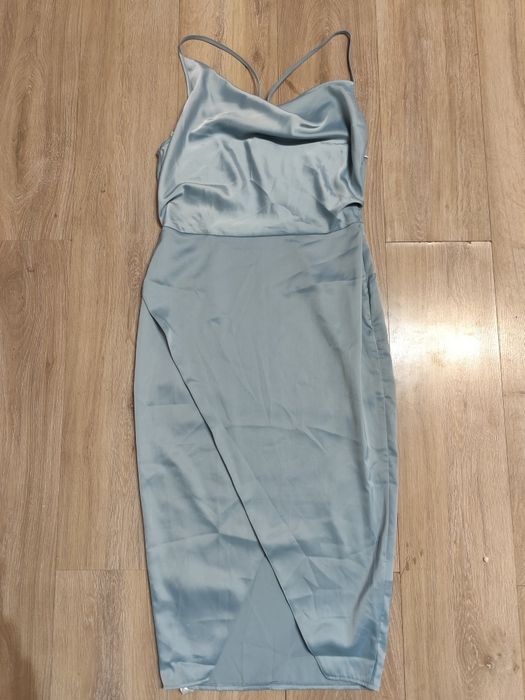 Elegancka sukienka satyna MIDI Missguided 38