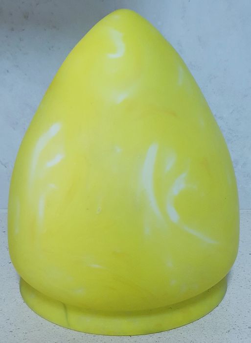 Large vintage yellow lamp glass made of opaline glass