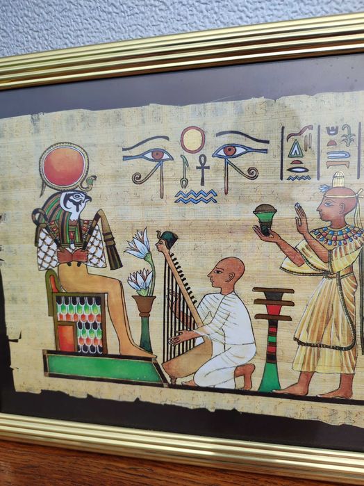 Obraz malowany na Papirusie - Egipt - Design - vintage - B