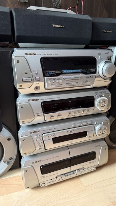 Kompletna wieża Technics SC-EH760 + 5 głośników retro vintage
