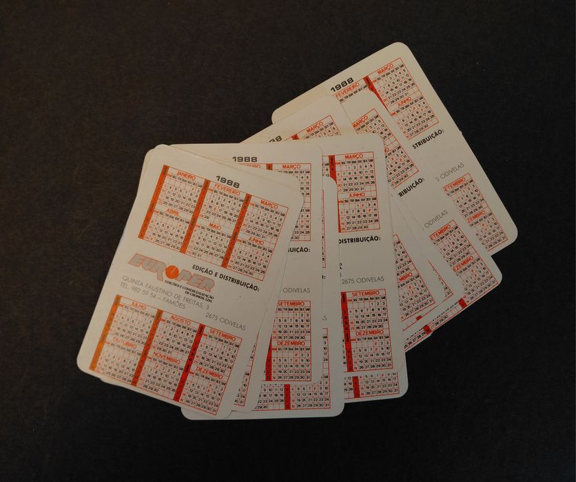 Lote de 10 calendários/cromos de automóveis clássicos  1988 - Europer