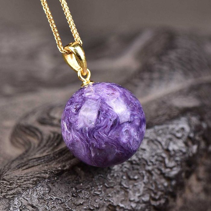 Certificado ALGT - Pingente de Charoite Natural