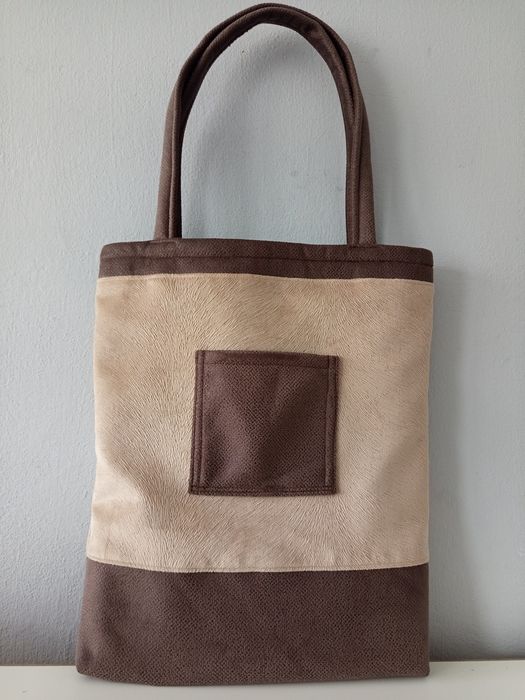 Nowa torba shoper z grubego zamszu handmade