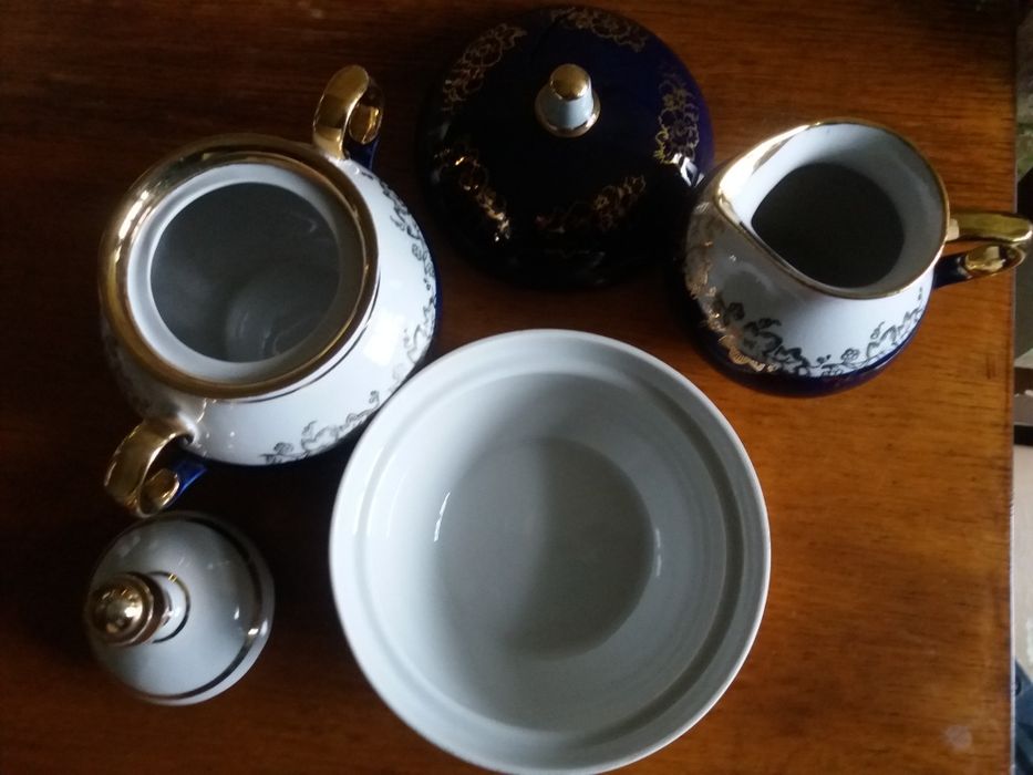 Сахарница молочник  производства СССР. Кобальт, синий