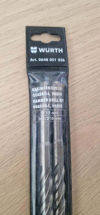 Wiertło Würth 12mm l-quadro, 4 widiowe  Zebra 12 mm