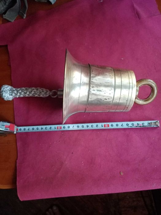 Рында колокол латунная звонкая высота 18см