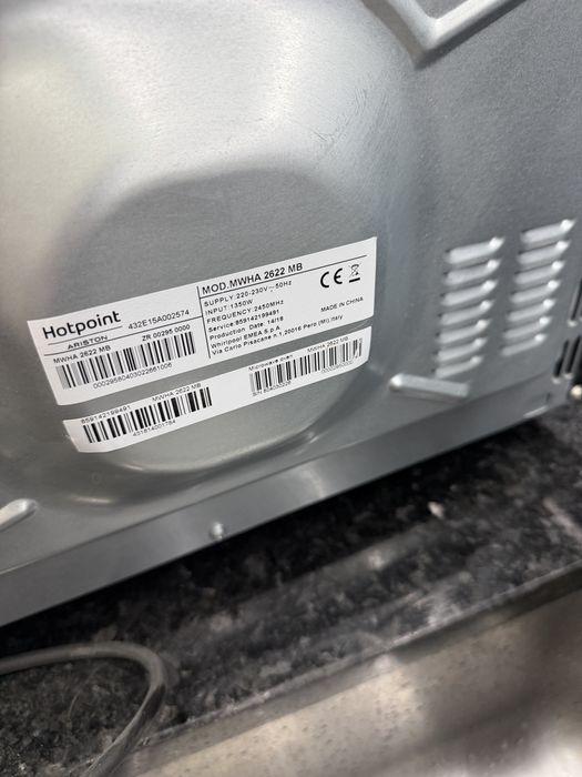 Microondas hotpoint Ariston placa de vidro ceramica
