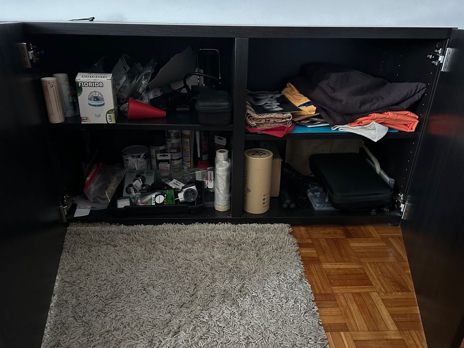 Aparador IKEA BESTA - Preto-Castanho