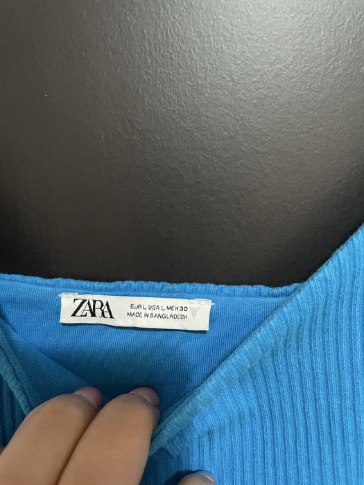 Vestido alcinhas azul turquesa Zara