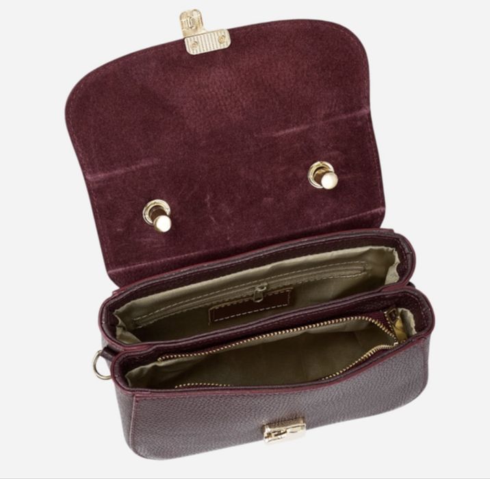 Сумка крос боді замшева Італія Замшевая сумка кроссбоди шоколад бордо