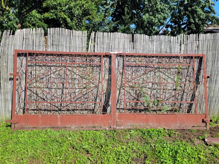 Brama metalowa solidna 3,5m kuta komplet z furtka