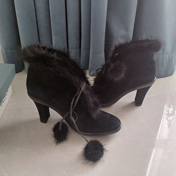 Замшеві чоботи-черевики, 37 розмір