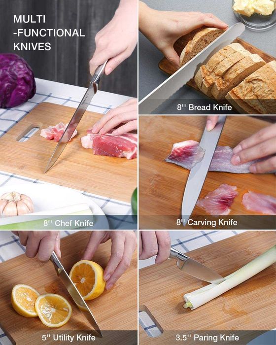 Conjunto de facas de cozinha profissional, 6 peças (NOVO)