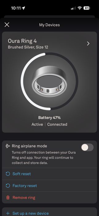 Oura ring 4 12 brushed silver