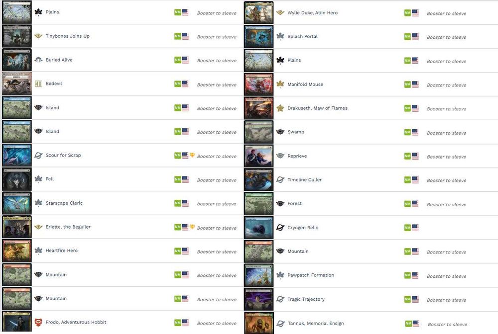 Varias cartas de magic the gathering