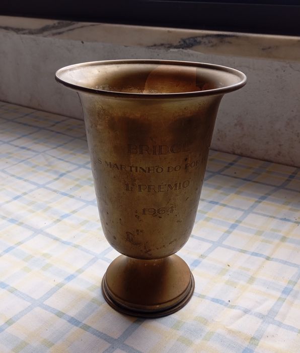 Taça/Troféu antigo 1.º prémio Bridge 1964