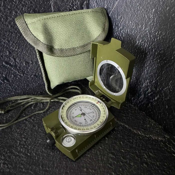 Компас артилерійський військовий тактичний металевий з чохлом К4580