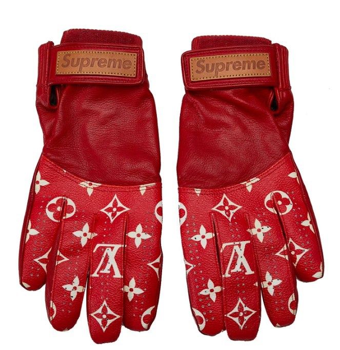 Luvas em pele Louis Vuitton Supreme