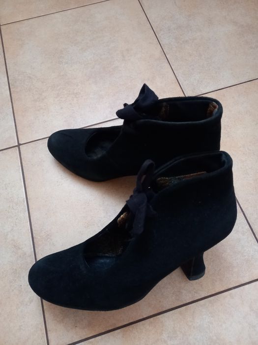 Buty na obcasie, czółenka czarne, Baci
